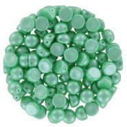 Czech 2-hole Cabochon kralen 6mm Alabaster Pastel Lt.Green